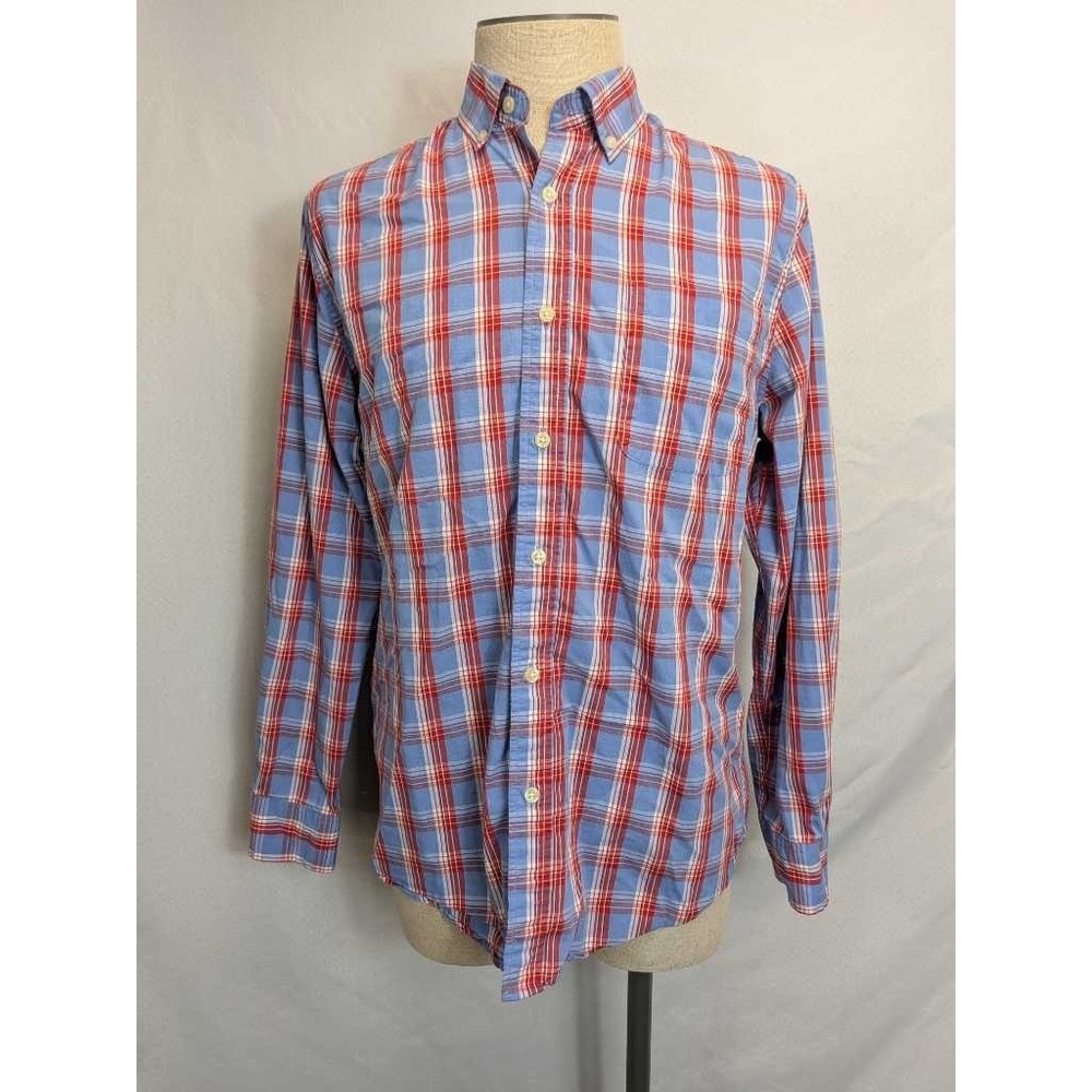 Saddlebred Traveler Men's Classic Fit‎ Plaid Button Down Shirt Medium